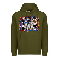 Army Green 4th of July Cows Holstein Cows Premium Hoodie - Jasminsmagicworld
