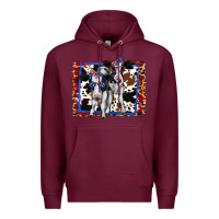 Burgundy 4th of July Cows Holstein Cows Premium Hoodie - Jasminsmagicworld