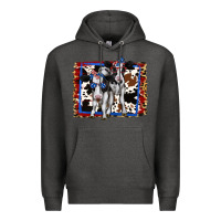 Charcoal Heather 4th of July Cows Holstein Cows Premium Hoodie - Jasminsmagicworld