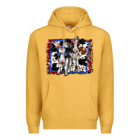 Mustard 4th of July Cows Holstein Cows Premium Hoodie - Jasminsmagicworld