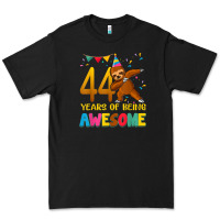 Black 44 years old birthday sloth dabbing 44th birthday sloth Premium Tee - linhVisuals