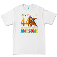 White 44 years old birthday sloth dabbing 44th birthday sloth Premium Tee - linhVisuals