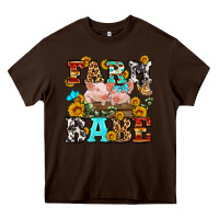 Chocolate Brown western farm babe Heavy Core Tee - OliviaCreatesArt