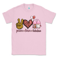 Bubblegum Pink Peace Love Valentines Gnomes Classic Tee - Jasminsmagicworld