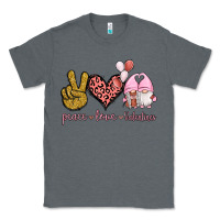 Charcoal Heather Peace Love Valentines Gnomes Classic Tee - Jasminsmagicworld