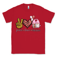 Red Peace Love Valentines Gnomes Classic Tee - Jasminsmagicworld
