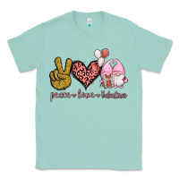 Seafoam Peace Love Valentines Gnomes Classic Tee - Jasminsmagicworld