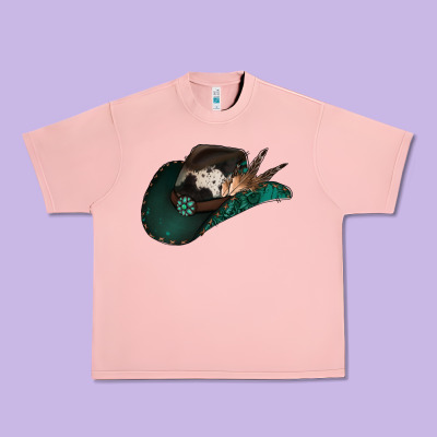 Cowhide Flowers Cowboy Hat Urban Heavy Tee Designed By Jasminsmagicworld