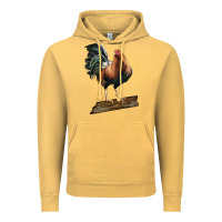 Vintage Mustard american game rooster standing Vintage Hoodie - LillyAllenDesigns
