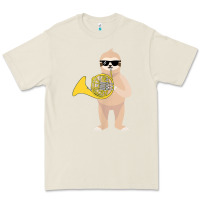 Bone funny sloth wearing sunglasses playing french horn Premium Tee - linhVisuals