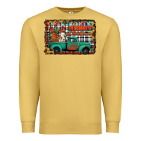 Antique Gold merry christmas farm truck Premium Sweatshirt - Jasminsmagicworld