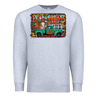 Heather Grey merry christmas farm truck Premium Sweatshirt - Jasminsmagicworld