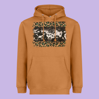 Leopard Cowhide Pattern Background Heavyweight Hoodie Designed By Jasminsmagicworld