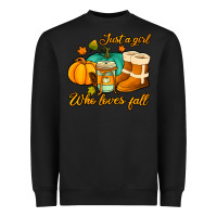 Black just a girl who loves fall Heavyweight Sweatshirt - Jasminsmagicworld