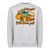 Heather Grey just a girl who loves fall Heavyweight Sweatshirt - Jasminsmagicworld