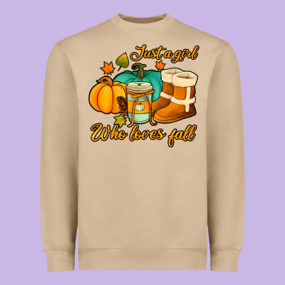 Just A Girl Who Loves Fall Heavyweight Sweatshirt Designed By Jasminsmagicworld