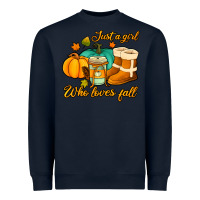 Navy just a girl who loves fall Heavyweight Sweatshirt - Jasminsmagicworld