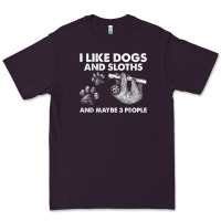 Plum i like dogs and sloths and maybe 3 people funny animals Premium Tee - linhVisuals