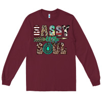 Burgundy sassy little soul Long Sleeve Tee - CowhideDigitalArt