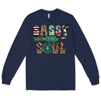 Navy sassy little soul Long Sleeve Tee - CowhideDigitalArt