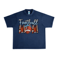 Navy Football Mom Urban Heavy Tee - CowhideDigitalArt