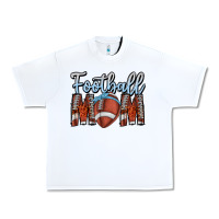 White Football Mom Urban Heavy Tee - CowhideDigitalArt