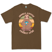 Cacao inhale coffee exhale love sloth namaste yoga lover Premium Tee - linhVisuals