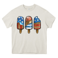 Cream patriotic leopard popsicles Heavy Core Tee - Jasminsmagicworld