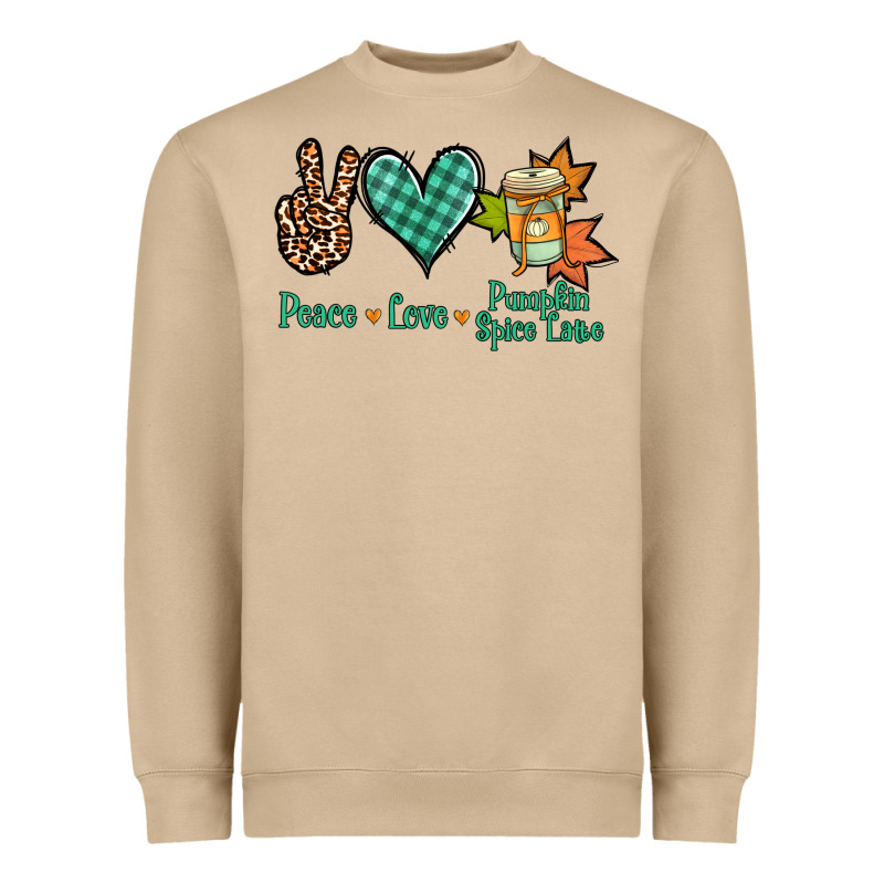 Peace Love Pumpkin Spice Latte Heavyweight Sweatshirt by Jasminsmagicworld | Teevron
