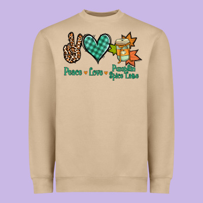 Peace Love Pumpkin Spice Latte Heavyweight Sweatshirt Designed By Jasminsmagicworld