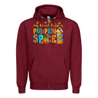 Burgundy My blood type is pumpkin spice Zipper Hoodie - RanaPortraitStore