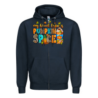 Navy My blood type is pumpkin spice Zipper Hoodie - RanaPortraitStore