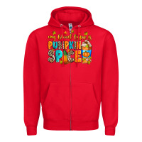 Red My blood type is pumpkin spice Zipper Hoodie - RanaPortraitStore
