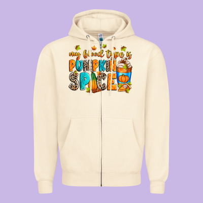 My Blood Type Is Pumpkin Spice Zipper Hoodie Designed By Ranaportraitstore