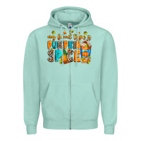 Seafoam My blood type is pumpkin spice Zipper Hoodie - RanaPortraitStore