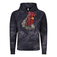 Cloud Black dominique rooster head Vintage Hoodie - LillyAllenDesigns