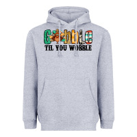 Heather Grey gobble til you wobble thanksgiving turkey Heavyweight Hoodie - Jasminsmagicworld