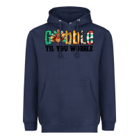 Navy gobble til you wobble thanksgiving turkey Heavyweight Hoodie - Jasminsmagicworld
