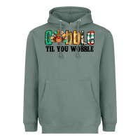 Sage gobble til you wobble thanksgiving turkey Heavyweight Hoodie - Jasminsmagicworld