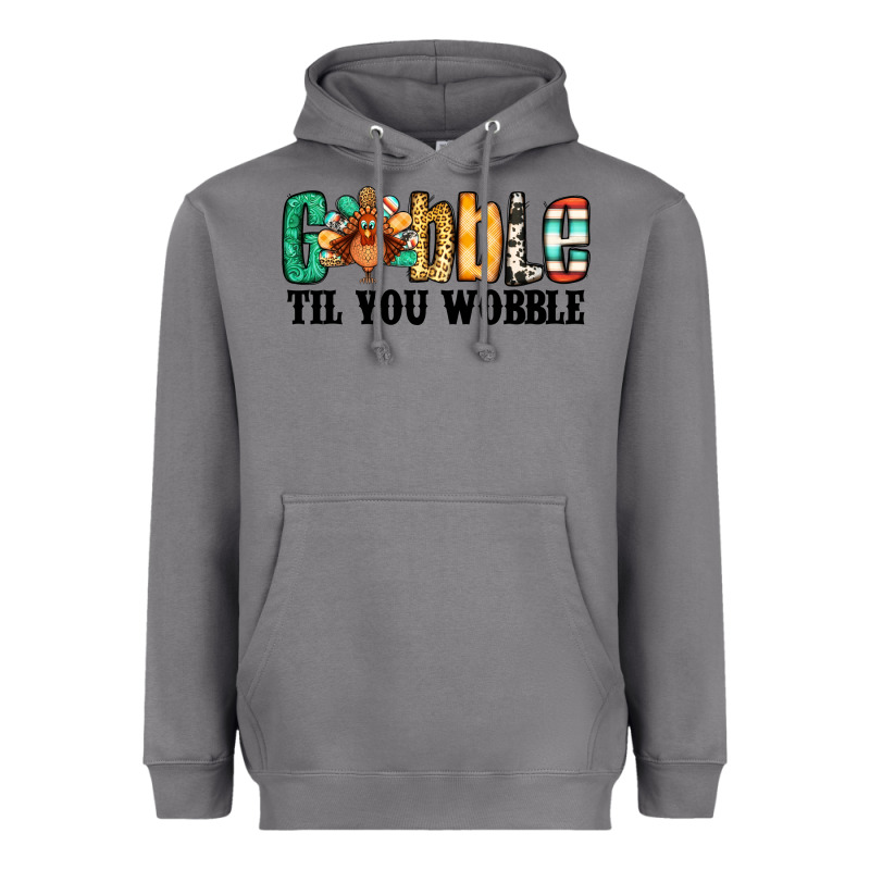 Gobble Til You Wobble Thanksgiving Turkey Heavyweight Hoodie by Jasminsmagicworld | Teevron