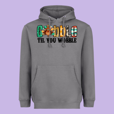 Gobble Til You Wobble Thanksgiving Turkey Heavyweight Hoodie Designed By Jasminsmagicworld