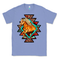 Colony Blue Aztec Symbol White Horse Classic Tee - FaDigitalArtStudio