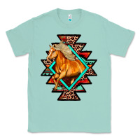 Seafoam Aztec Symbol White Horse Classic Tee - FaDigitalArtStudio