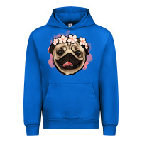 Cobalt pug floral Urban Hoodie - Jasminsmagicworld