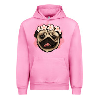 Fuchsia Pink pug floral Urban Hoodie - Jasminsmagicworld