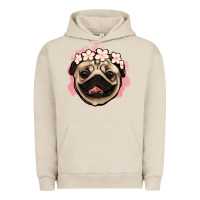Pigment French Oak pug floral Urban Hoodie - Jasminsmagicworld