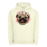 Pigment Pistachio pug floral Urban Hoodie - Jasminsmagicworld