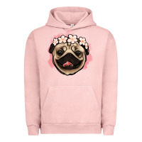 Pigment Salmon pug floral Urban Hoodie - Jasminsmagicworld