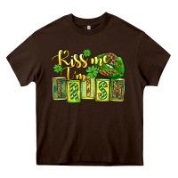 Chocolate Brown St. Patrick's Kiss me i am irish Heavy Core Tee - OliviaCreatesArt