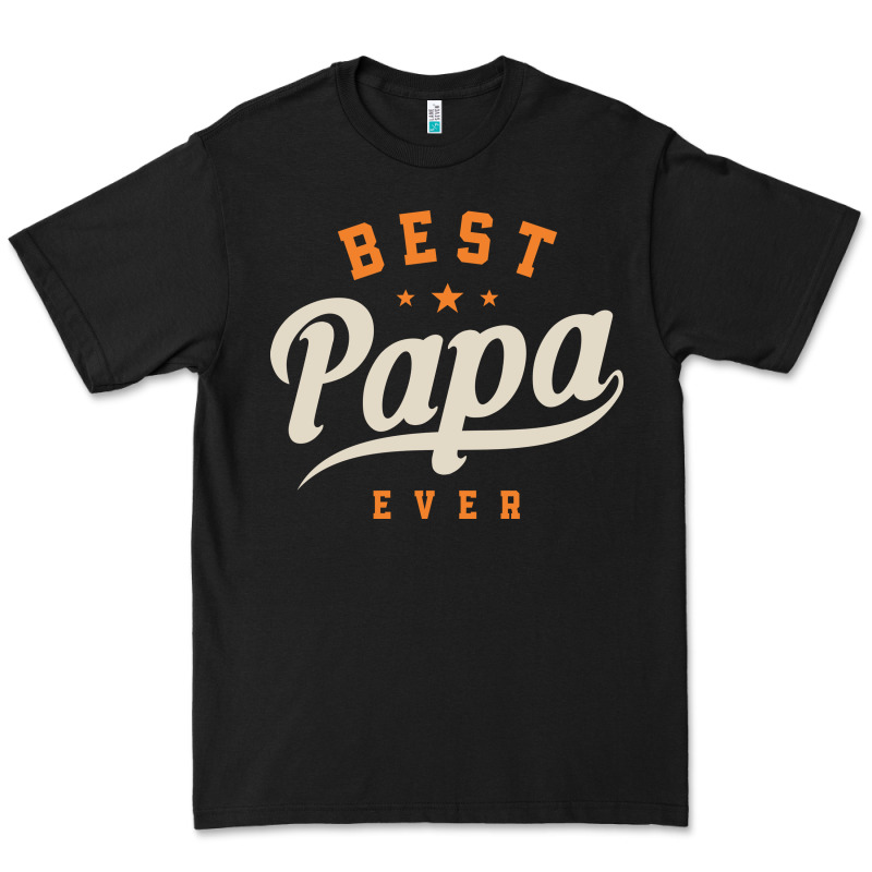 Mens Best Papa Ever Funny Fathers Day Premium Tee by linhVisuals | Teevron